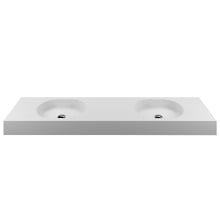Arki 1800mm Matte White Wall Hung Double Basin with Overflow